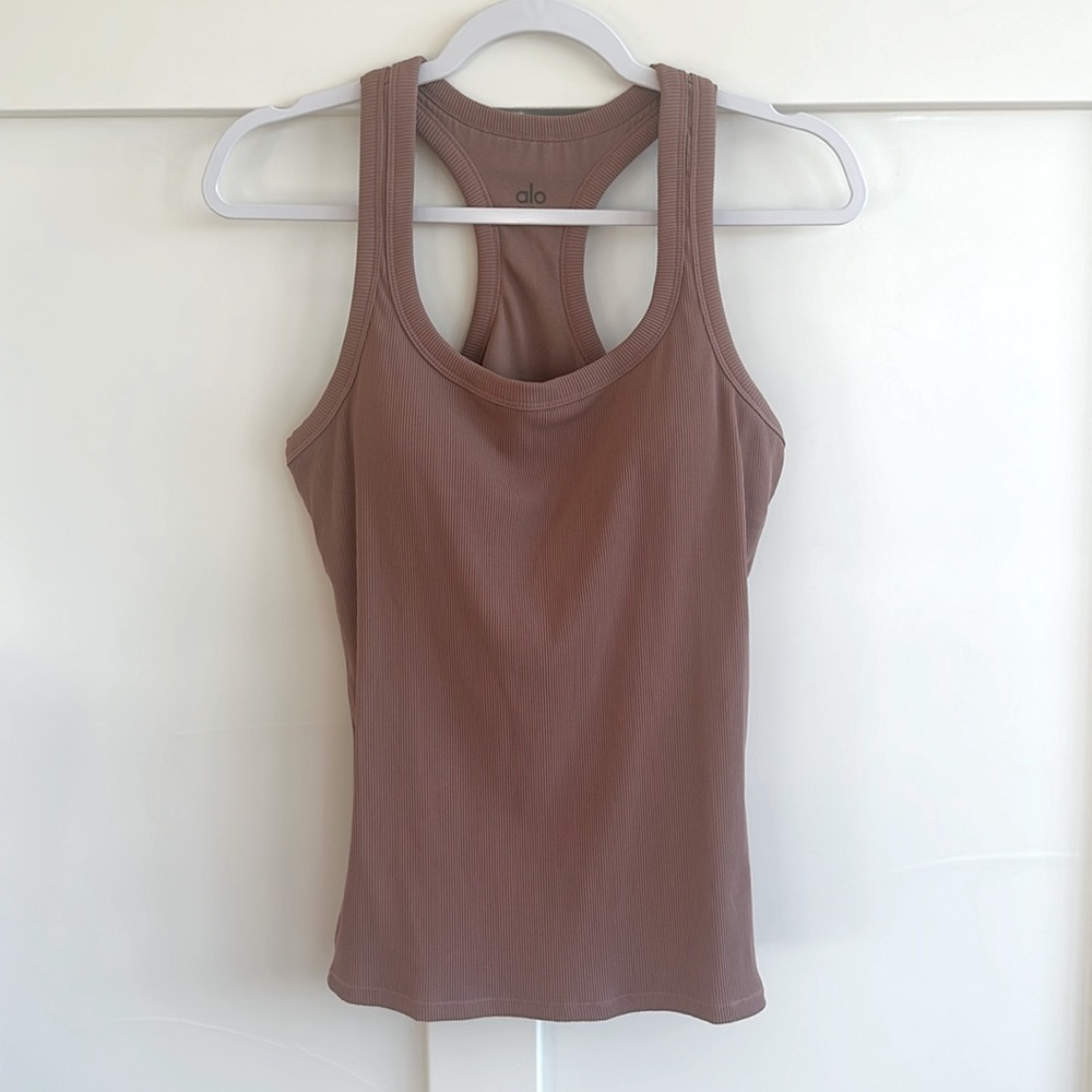 NWOT Alo Yoga Rib Support Tank Rosewater size Large
